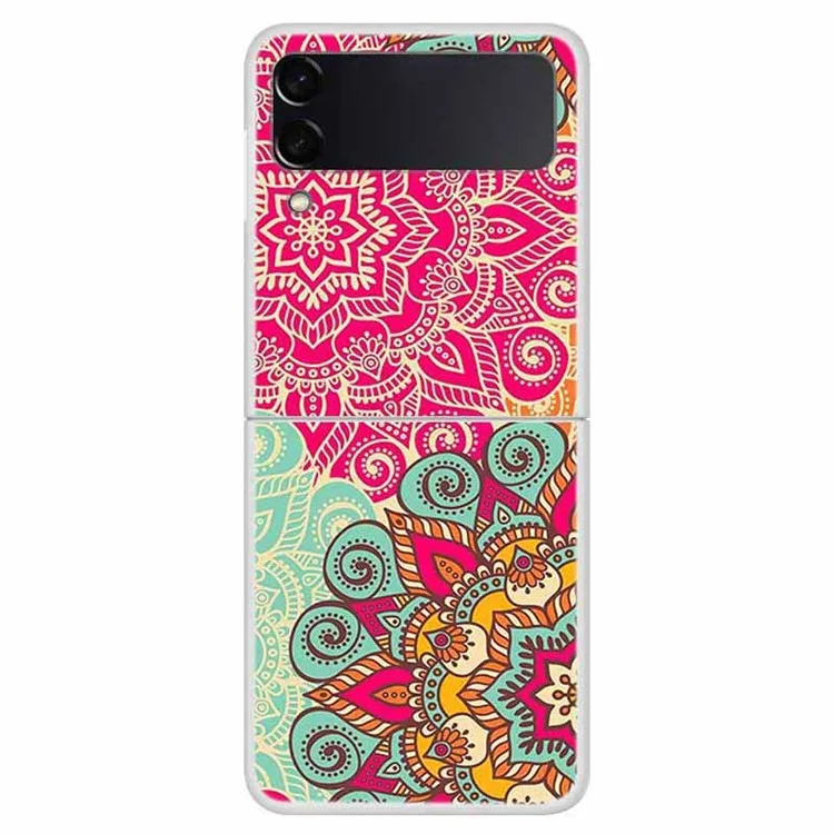 Per Samsung Galaxy Z Flip4 5G Case per telefono con stampa a motivi Custodia rigida in PC a prova di caduta - Motivo a fiori