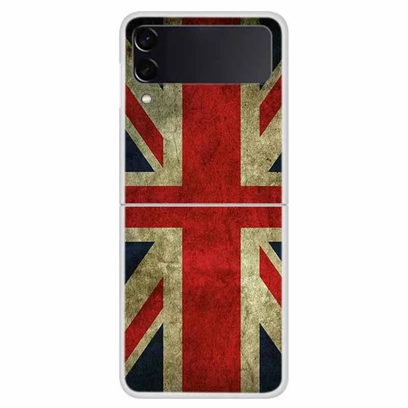 For Samsung Galaxy Z Flip4 5G Pattern Printing Phone Case Drop-proof Hard PC Back Cover - UK Flag