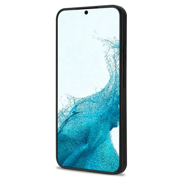 n. Bekus RFID Blocking Back Cover Kickstand Für Samsung Galaxy S21 fe 5G, Gut Geschützte Vertikale Telefonkoffer-kartenhalter PU Leder+tpu Telefonschale - Schwarz
