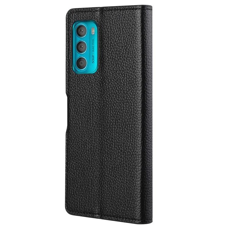 Para Motorola Moto G42 5G PU Cata de Catagem Casa de Catura Funcional de Protencionação Função Litchi Textura Tapa Magnética - Preto
