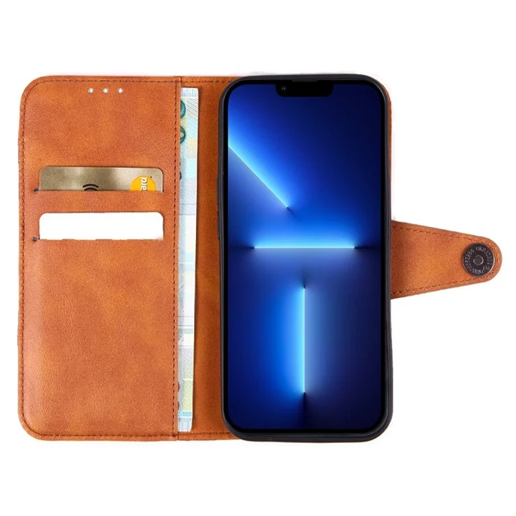 Cante Per Texture Crazy Horse Case Per Iphone 13 Pro 6,1 Pollici, Spiccing PU Visualizzazione Peile Flip Flip Cover - Blu Scuro