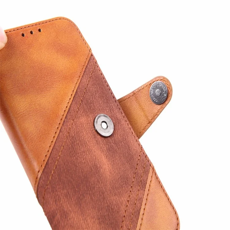 Para Iphone 14 Max 6.7 Pulgadas Folio Flip PU Cuero Case de Cuero Crazy Horse Textura Supulando la Cubierta Del Teléfono Protector Con Soporte de Billetera - Marrón