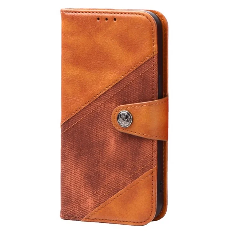Para Iphone 14 Max 6.7 Pulgadas Folio Flip PU Cuero Case de Cuero Crazy Horse Textura Supulando la Cubierta Del Teléfono Protector Con Soporte de Billetera - Marrón