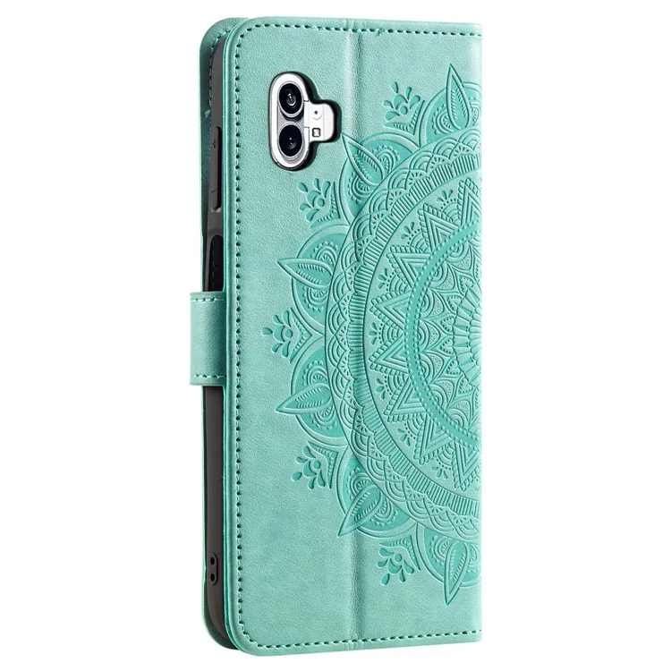 Per Niente Telefono (1) 5g Mandala Fiore di Portafoglio Impronta Del Portafoglio in Pelle Completamente Avvolta Per Telefono Cover Del Telefono - Verde