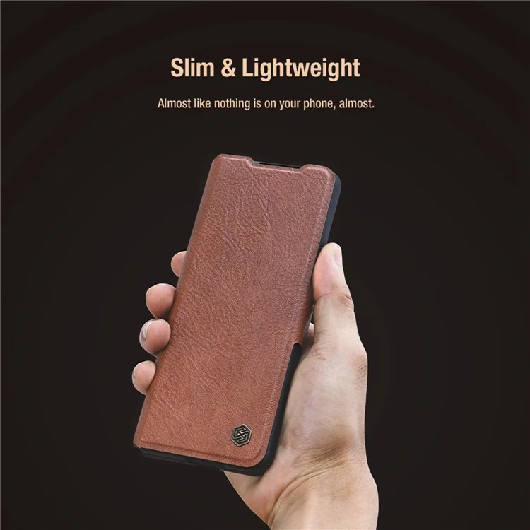 NILLKIN para Samsung Galaxy Z Fold4 5G Funda de teléfono de protección completa de PU Leather + PC con ranura para bolígrafo - Marrón