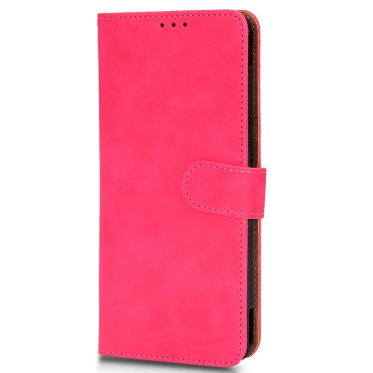 Cubierta de Teléfono Para Sensación de Toque de Piel Para Asus ROG Phone 6 5G, PU Cuero Magnetic Cuase de Billetera Con Correa - Rojo