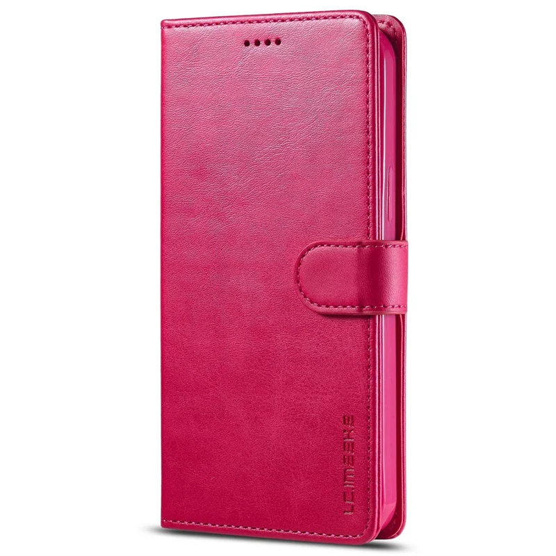 LC.IMEEKE For iPhone 14 6.1 inch Flip Folio Book PU Leather Case Wallet Stand Shockproof TPU Inner Shell Phone Cover - Rose