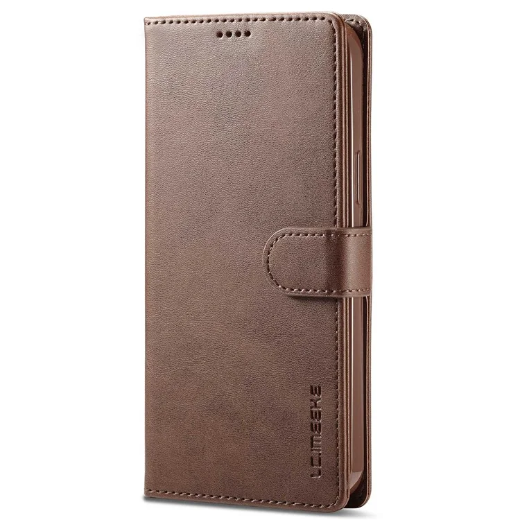 LC.IMEEKE For iPhone 14 Pro Max 6.7 inch PU Leather Folio Flip Wallet Case Magnetic Closure Stand Shockproof Phone Cover - Brown