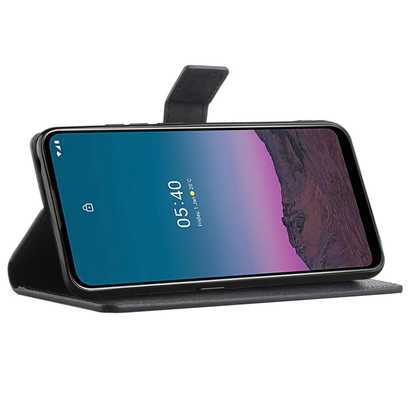 For Nothing phone (1) 5G PU Leather Flip Wallet Case Stand Anti-drop Litchi Texture Magnetic Phone Cover - Black