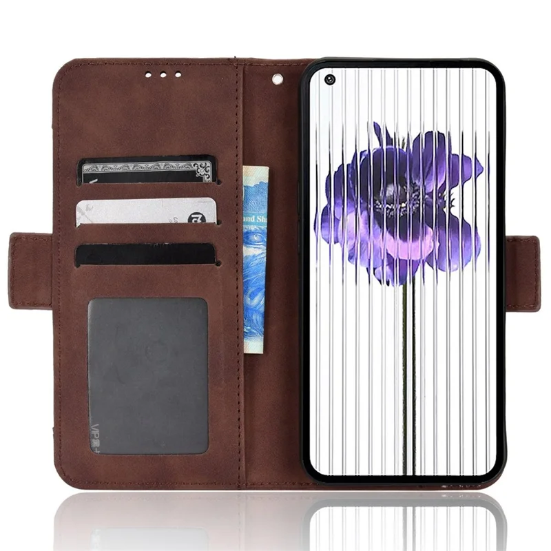 Phone Case for Nothing phone (1) 5G, PU Leather Multiple Card Slots Wallet Feature Full Body Protection Cover with Stand - Brown