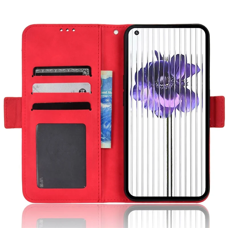 Phone Case for Nothing phone (1) 5G, PU Leather Multiple Card Slots Wallet Feature Full Body Protection Cover with Stand - Red