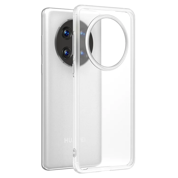 Para Huawei Mate 50 Pro Armor Series Hard PC Back Soft TPU Phone Case Reinforced Corner Shock-Absorbing Back Cover - Translucent
