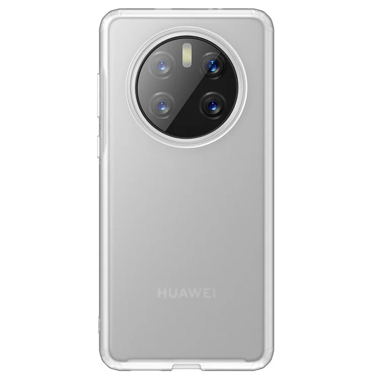 Para Huawei Mate 50 Pro Armor Series Hard PC Back Soft TPU Phone Case Reinforced Corner Shock-Absorbing Back Cover - Translucent
