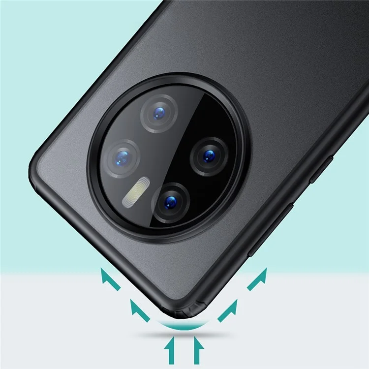 Para Huawei Mate 50 Pro Armor Series Hard PC Back Soft TPU Phone Case Reinforced Corner Shock-Absorbing Back Cover - Translucent