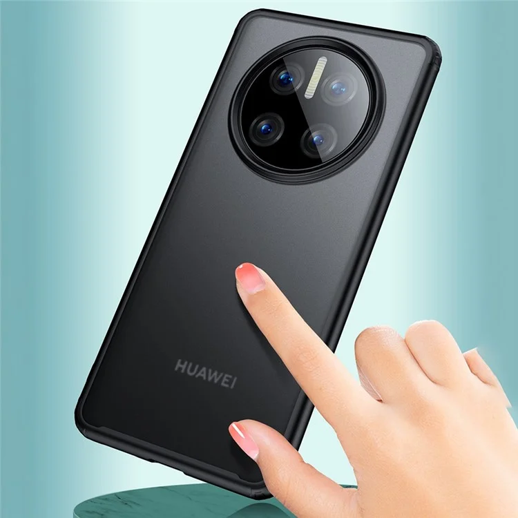 Para Huawei Mate 50 Pro Armor Series Hard PC Back Soft TPU Phone Case Reinforced Corner Shock-Absorbing Back Cover - Translucent