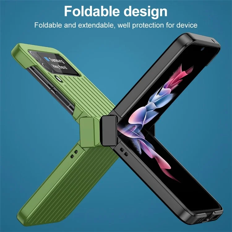 IMAK JS-3 Suitcase Style Series para Samsung Galaxy Z Flip4 5G Hinge Design Anti-queda Hard PC Phone Cover - Verde