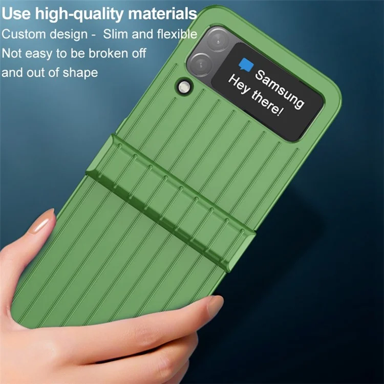 IMAK JS-3 Suitcase Style Series para Samsung Galaxy Z Flip4 5G Hinge Design Anti-queda Hard PC Phone Cover - Verde