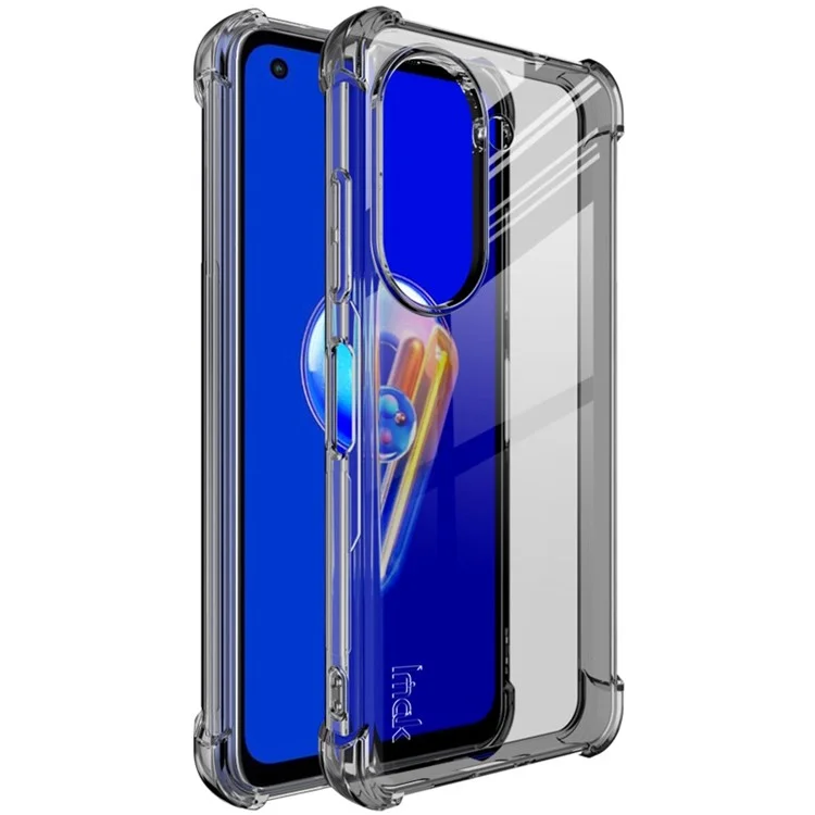 IMAK Para Asus Zenfone 9 5G Funda Flexible de TPU Suave Esquinas Reforzadas Resistente a Arañazos Cubierta Protectora - Negro Transparente