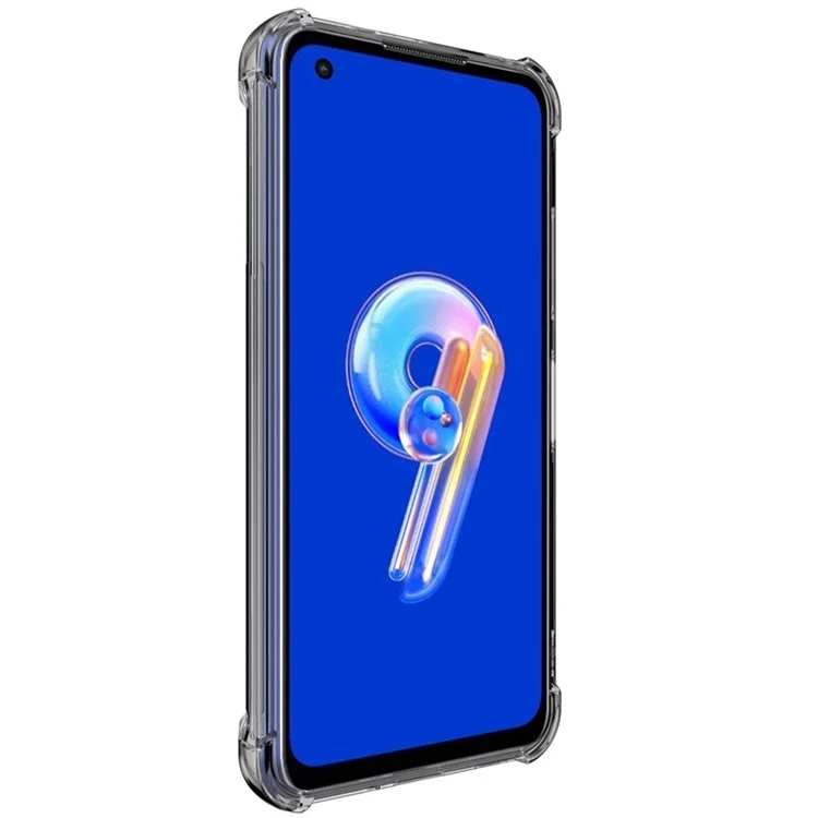 IMAK Para Asus Zenfone 9 5G Funda Flexible de TPU Suave Esquinas Reforzadas Resistente a Arañazos Cubierta Protectora - Negro Transparente
