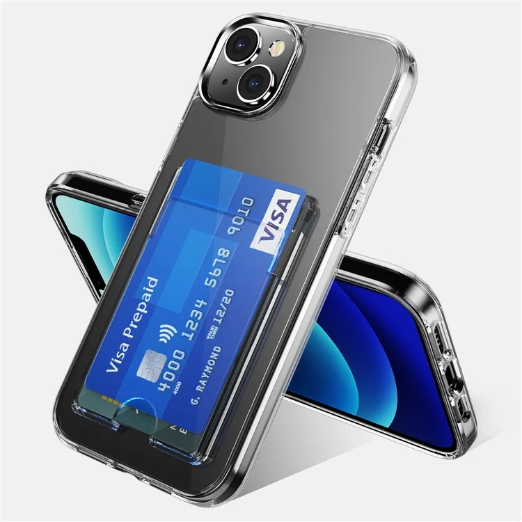 Étui de Téléphone Tpu + pc Super Transparent Pour Iphone 14 Max 6,7 Pouces, Couverture de Téléphone Portable de Conception de Slots de Carte Anti-rayures