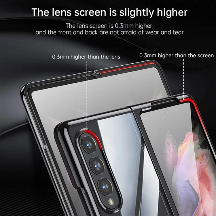 SULADA For Samsung Galaxy Z Fold4 5G Clear Folding Phone Case Electroplating Anti-Yellow Hard Phone Back Cover - Silver