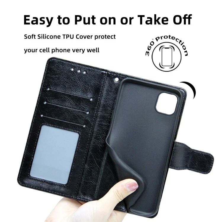 For OnePlus 10T 5G / Ace Pro 5G Texture PU Leather Wallet Flip Case Folio Book Design Magnetic Closure Stand Protective Cover - Black