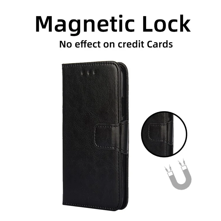 For OnePlus 10T 5G / Ace Pro 5G Texture PU Leather Wallet Flip Case Folio Book Design Magnetic Closure Stand Protective Cover - Black