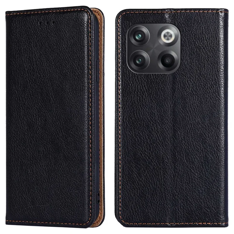 For OnePlus 10T 5G / Ace Pro 5G PU Leather Flip Folio Case Stand Magnetic Absorption Shockproof Wallet Cover - Black