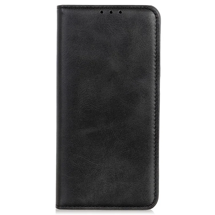Для Asus Zenfone 9 5G Магнитный Автопоглощаемый Чехол из Расщепленной Кожи с Противоударной Защитой и Кошельком - Черный
