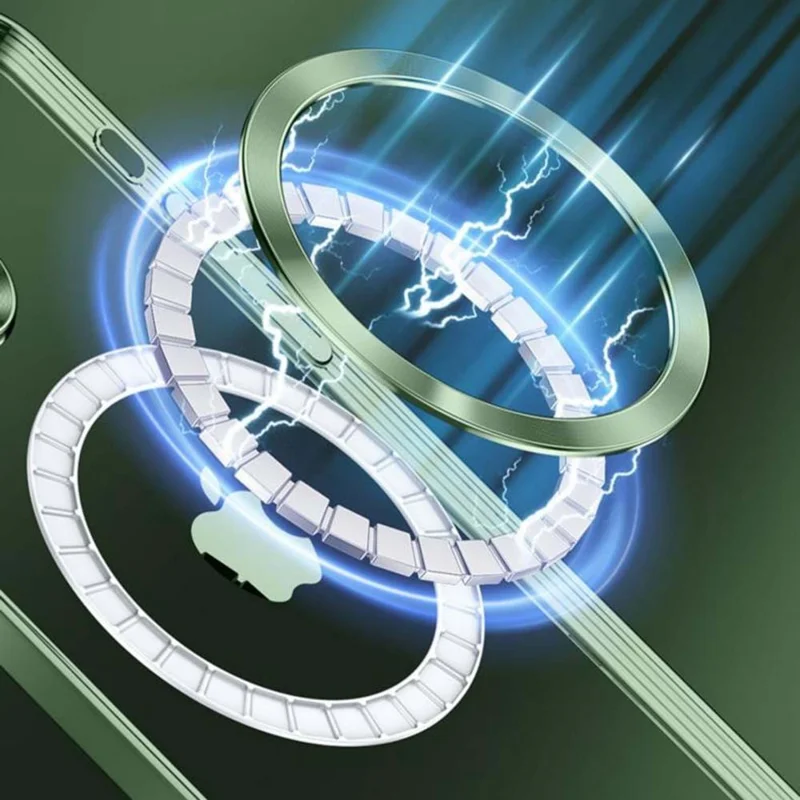 YOOBAO For iPhone 13 Pro 6.1 inch Anti-scratch Camera Protection Phone Case Shockproof Clear Silicone Cover Support Wireless Magnetic Charge - Green