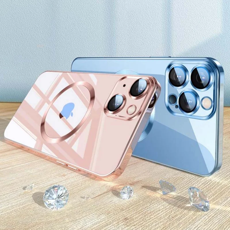 YOOBAO For iPhone 13 Pro 6.1 inch Anti-scratch Camera Protection Phone Case Shockproof Clear Silicone Cover Support Wireless Magnetic Charge - Green