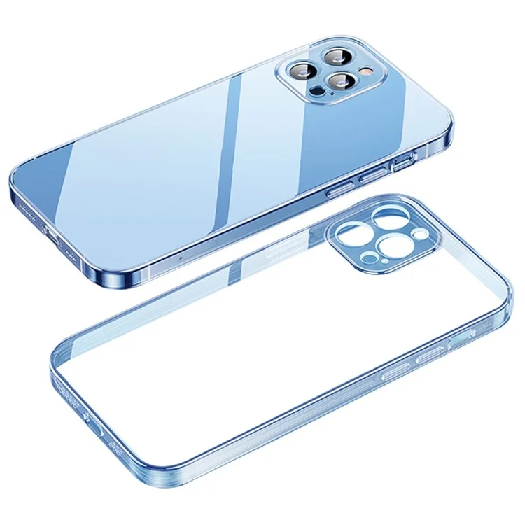 Yoobao Für Iphone 13 Pro 6,1 Zoll Gerade Kanten-silikon-hülle Anti-drogen-elektroplatten-telefonabdeckung - Baby Blau
