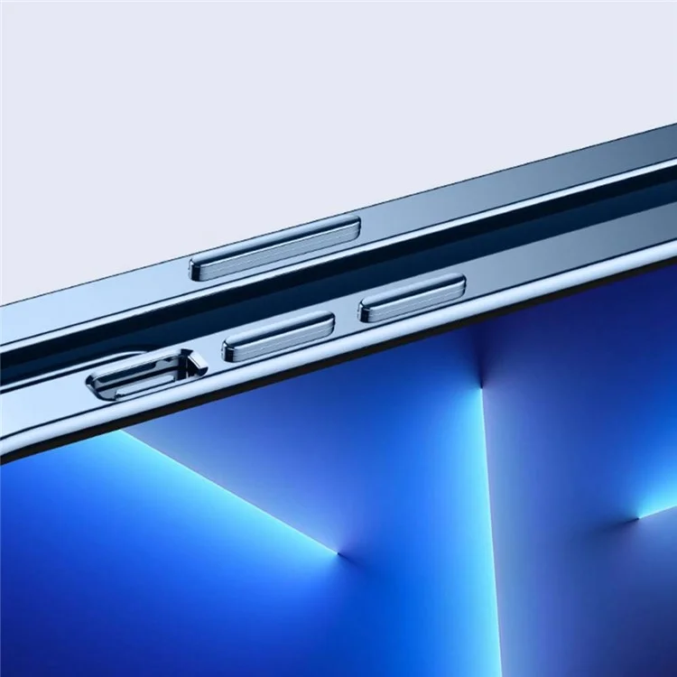 Yoobao Für Iphone 13 Pro 6,1 Zoll Gerade Kanten-silikon-hülle Anti-drogen-elektroplatten-telefonabdeckung - Baby Blau