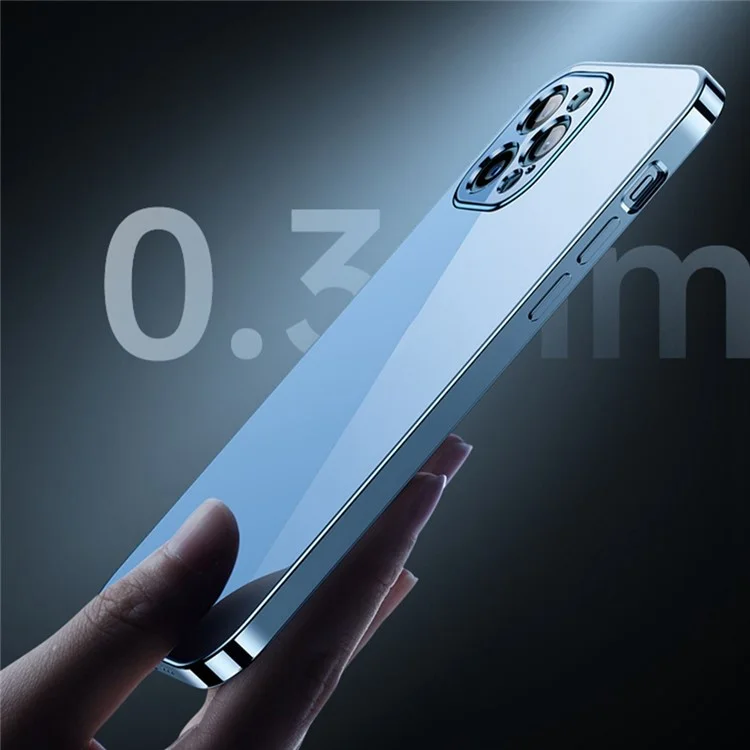 Yoobao Für Iphone 13 Pro 6,1 Zoll Gerade Kanten-silikon-hülle Anti-drogen-elektroplatten-telefonabdeckung - Baby Blau