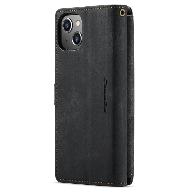 CASEME C30 Series per iPhone 14 Plus Custodia Porta Carte Portafoglio con Cerniera Supporto per Telefono Cover in Pelle PU con Molteplici Slot per Carte - Nero