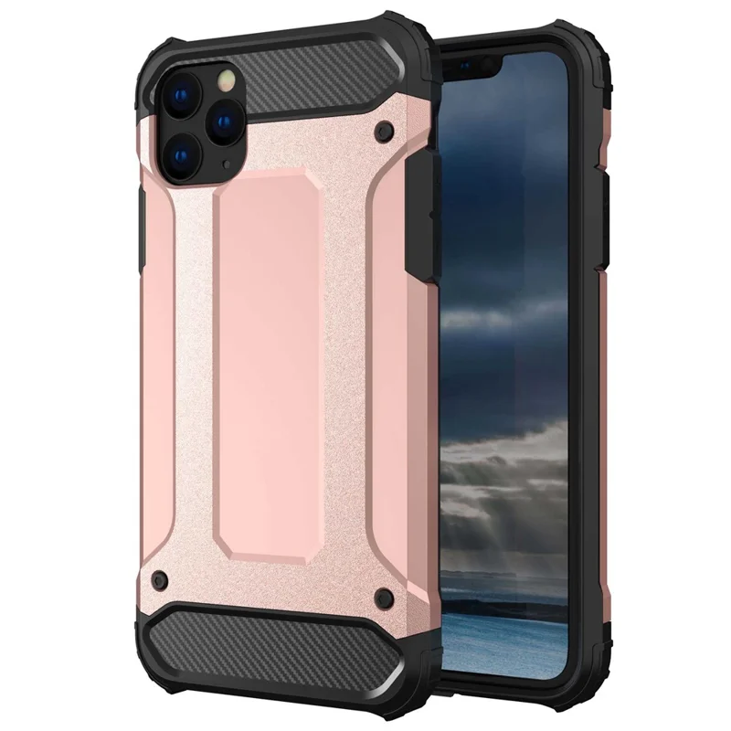 Phone Case for iPhone 11 Pro Max 6.5 inch, Anti-scratch Anti-fall TPU + PC Back Cover Protective Shell - Rose Gold