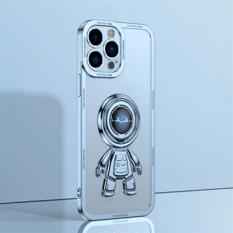 YOOBAO Shockproof TPU Phone Case For iPhone 13 Pro Max 6.7 inch, Planet Spaceman Phone Cover Kickstand with Car Mount Metal Sheet - Lightning Blue