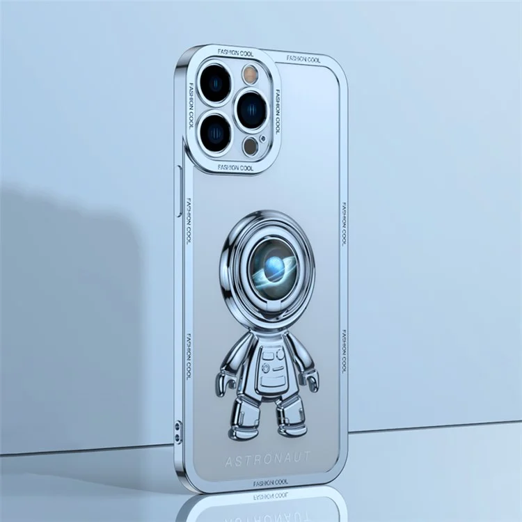 YOOBAO Shockproof TPU Phone Case For iPhone 13 Pro Max 6.7 inch, Planet Spaceman Phone Cover Kickstand with Car Mount Metal Sheet - Planet Blue