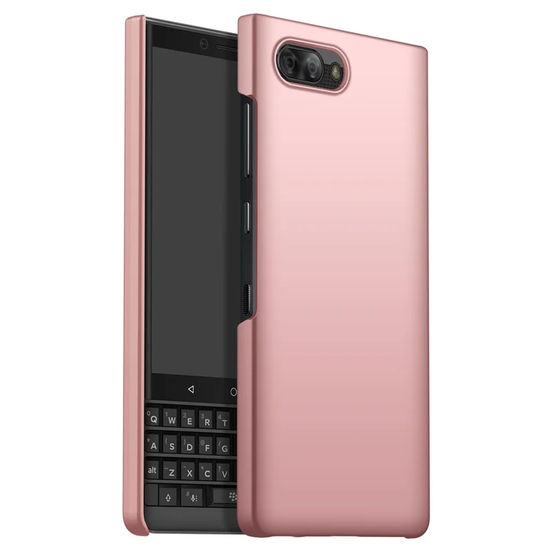 Hard PC Protective Case for BlackBerry Key2, Shockproof Solid Color Cell Phone Back Cover - Rose Gold