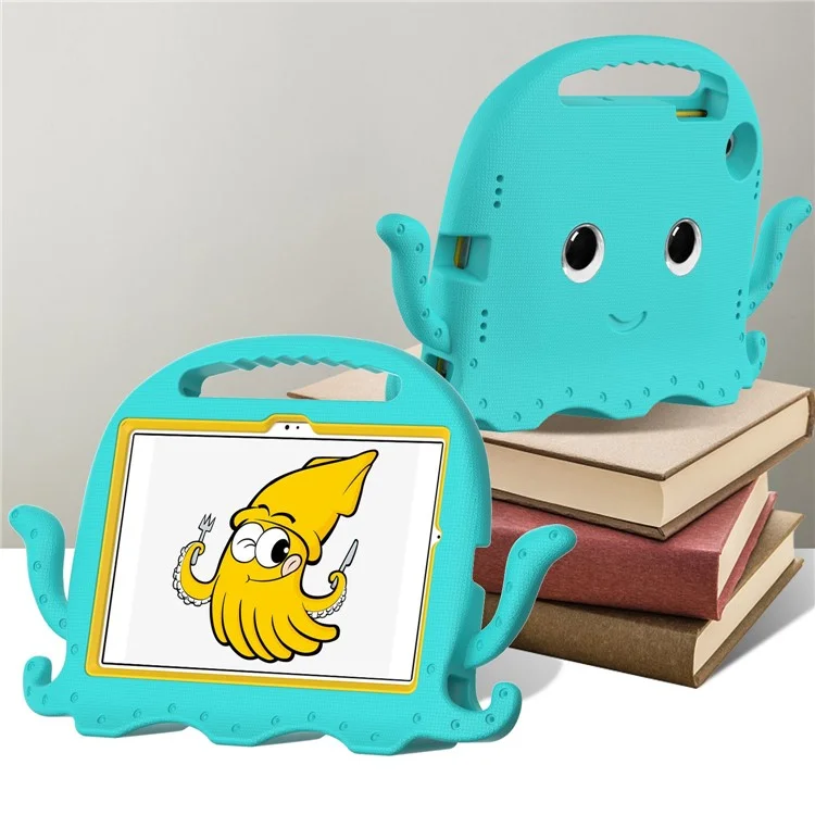 Pour Samsung Galaxy Tab A8 10.5 (2021) / (2022) Étui de protection EVA Cartoon Octopus Anti-Drop Anti-Wear Housse de tablette avec sangle d'épaule - Bleu bébé