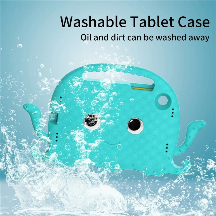 Pour Samsung Galaxy Tab A8 10.5 (2021) / (2022) Étui de protection EVA Cartoon Octopus Anti-Drop Anti-Wear Housse de tablette avec sangle d'épaule - Bleu bébé