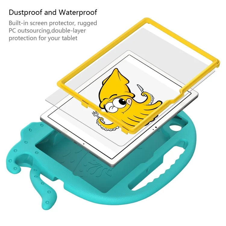 Pour Samsung Galaxy Tab A8 10.5 (2021) / (2022) Étui de protection EVA Cartoon Octopus Anti-Drop Anti-Wear Housse de tablette avec sangle d'épaule - Bleu bébé