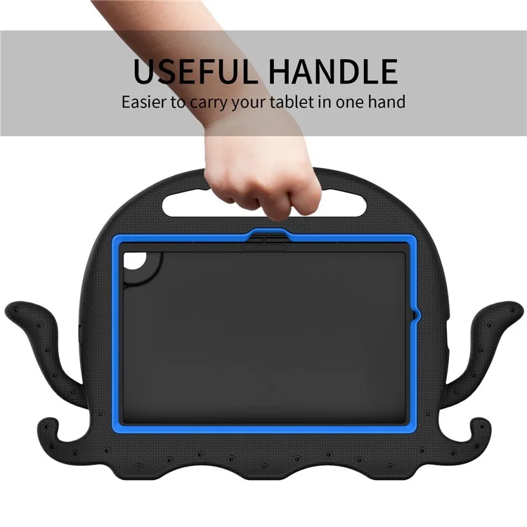 Per Samsung Galaxy Tab A8 10.5 (2021) / (2022) EVA Custodia protettiva Cartoon Octopus Anti-Caduta Anti-Usura Cover Tablet con Tracolla - Nero