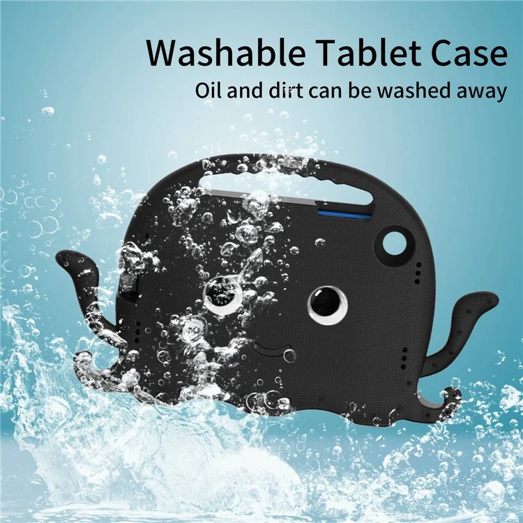 Per Samsung Galaxy Tab A8 10.5 (2021) / (2022) EVA Custodia protettiva Cartoon Octopus Anti-Caduta Anti-Usura Cover Tablet con Tracolla - Nero