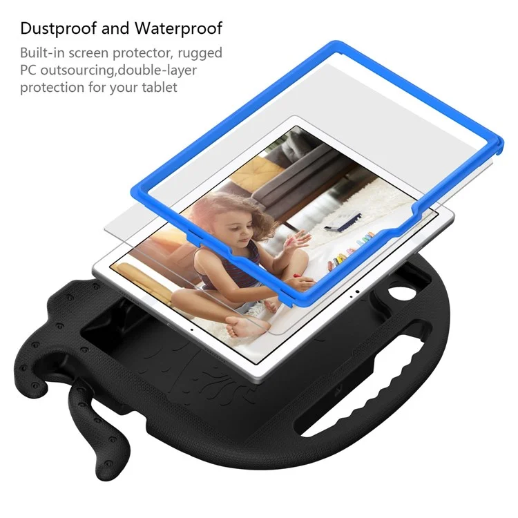 Per Samsung Galaxy Tab A8 10.5 (2021) / (2022) EVA Custodia protettiva Cartoon Octopus Anti-Caduta Anti-Usura Cover Tablet con Tracolla - Nero