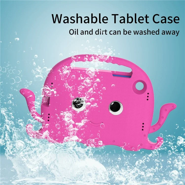 For Samsung Galaxy Tab A8 10.5 (2021) / (2022) EVA Protective Case Cartoon Octopus Anti-Drop Anti-Wear Cover Tablet Case with Shoulder Strap - Rose