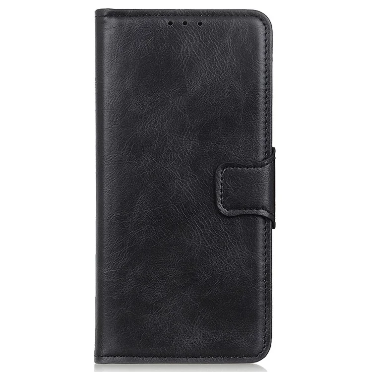 Para Huawei Nova Y90 4G / Desfrute de 50 Pro 5g Anti-arranhão Capa de Capa de Flip Stand Stand Crazy Cavalo Textura Magnética PU Couro de Couro Celular Shell - Preto