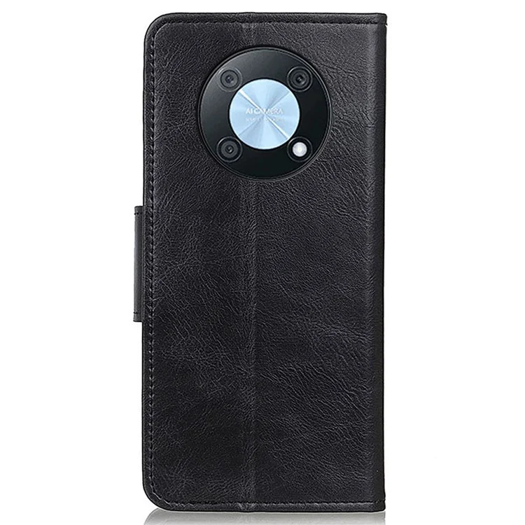Para Huawei Nova Y90 4G / Desfrute de 50 Pro 5g Anti-arranhão Capa de Capa de Flip Stand Stand Crazy Cavalo Textura Magnética PU Couro de Couro Celular Shell - Preto