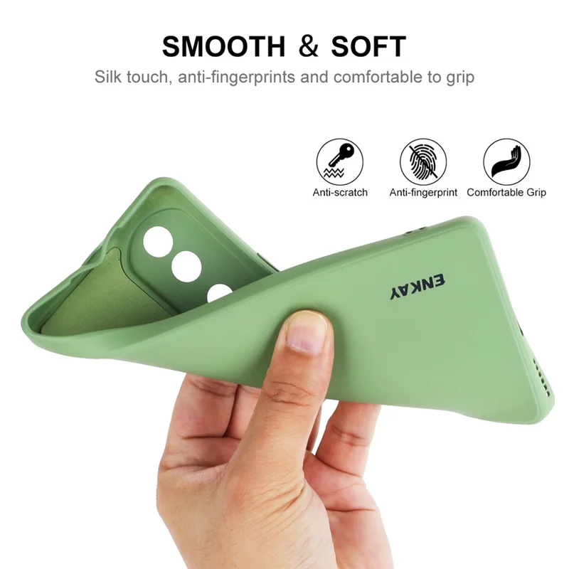 ENKAY HAT PRINCE Soft Phone Case For Honor 70 Pro 5G / 70 Pro+ 5G, Straight Edge Liquid Silicone Precise Cutout Phone Back Cover - Beige