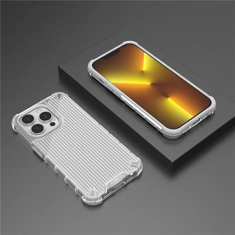 Pour Iphone 13 Pro Max 6,7 Pouces Case Slim de Slim pc + Coque de Protection Hybride Anti-automne Tpu - Transparent